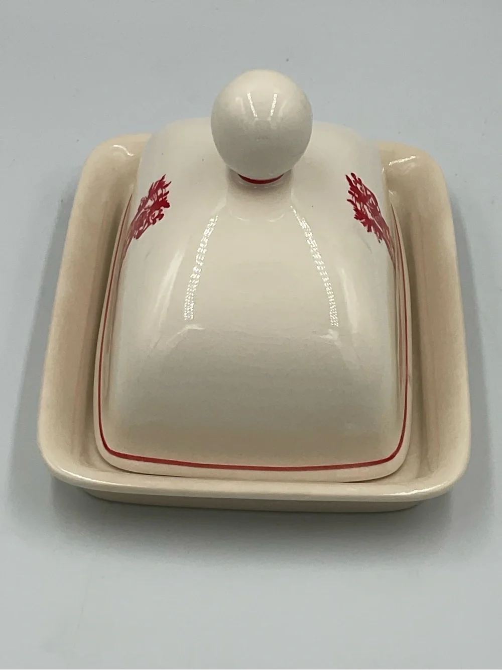 Vintage Molly Hatch “Santa” Christmas Butter Dish